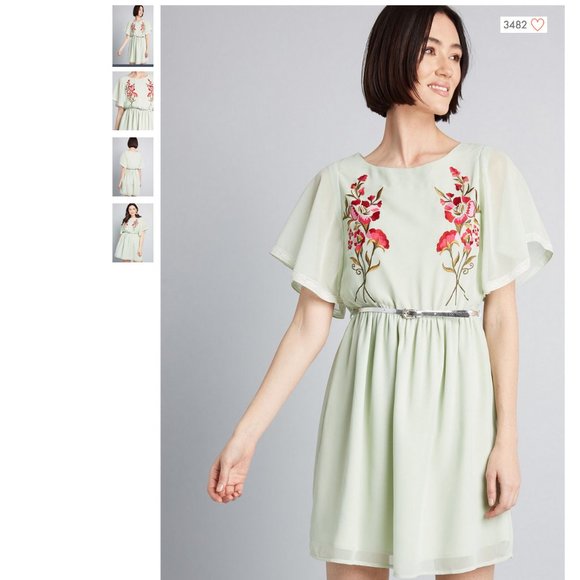 Modcloth Dresses & Skirts - Modcloth Mint Ethereal Embroidered Dress NWT